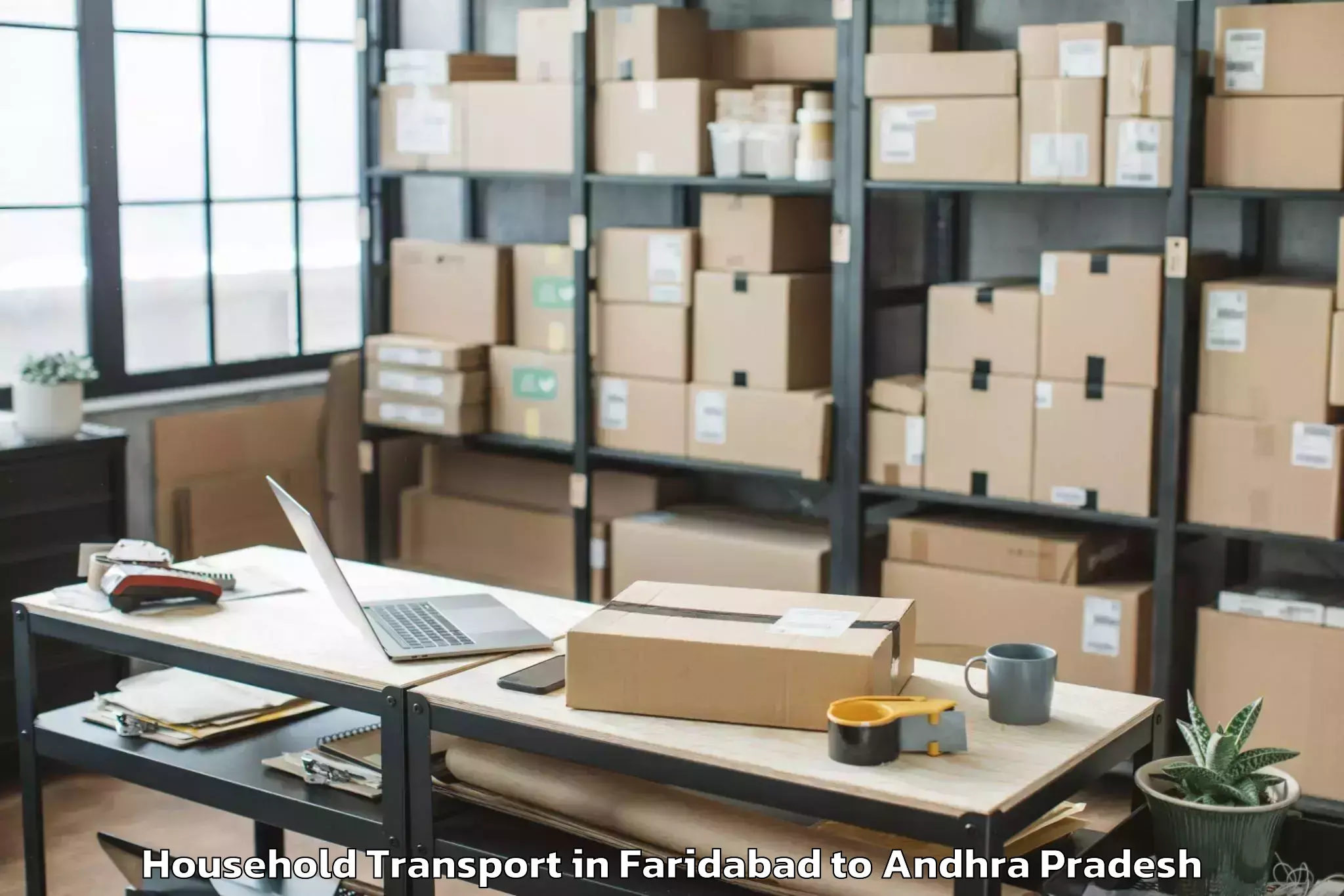 Book Faridabad to Chennekothapalle Household Transport